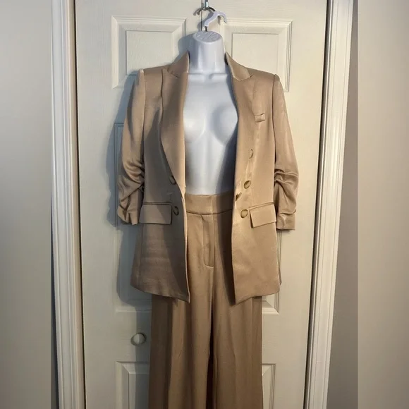 Veronica beard Size 2 Suit In Sand. Tomi Dickey Jacket And Robinne Pants NWT - Picture 11 of 15
